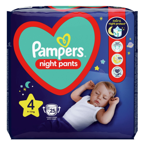 Pampers Night Pants vel. 4 9–15 kg dětské plenkové kalhotky 25 ks