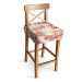 Dekoria Sedák na židli IKEA Ingolf - barová, pozadí režné, červené postavy, barová židle Ingolf,