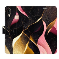 iSaprio flip pouzdro Gold Pink Marble 02 pro Huawei P20 Lite