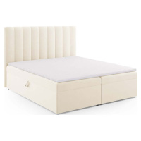 Béžová boxspring postel s úložným prostorem 180x200 cm Gina – Milo Casa