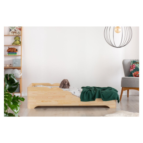 Domečková patrová dětská postel z masivního dřeva 90x200 cm v přírodní barvě Mila DMP Rozměr: 80 Adeko