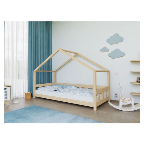 Benlemi Domečková postel PLOTTY s předním štítem Zvolte barvu: Šalvějová zelená, Zvolte rozměr: 