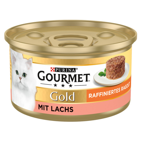 Výhodné balení Gourmet Gold Raffiniertes Ragout 4 x 12 ks, (48 x 85 g) - Losos
