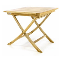 Divero 47274 Skládací zahradní stolek - týkové dřevo neošetřené - 80 cm