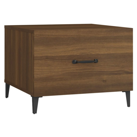 vidaXL Konferenční stolek s kovovými nohami hnědý dub 50 x 50 x 40 cm