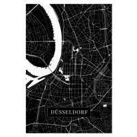 Mapa Dusseldorf black, (26.7 x 40 cm)