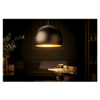 Estila Moderní závěsná lampa Tatuma kulatého tvaru černo-zlaté barvy z kovu 30cm