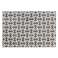 Kožený koberec 160 x 230 cm šedo-béžový YEDISU, 237973