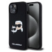 Karl Lagerfeld Liquid Silicone Double Heads Magsafe zadní kryt iPhone 15 Pro Max černý