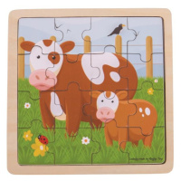 Bigjigs Toys puzzle - Kravička s telátkem