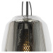 Art Deco závěsná lampa černá s kouřovým sklem 23 cm - Kevin