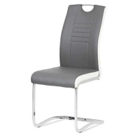 Autronic Jídelní židle DCL-406 GREY - šedá/bílé boky