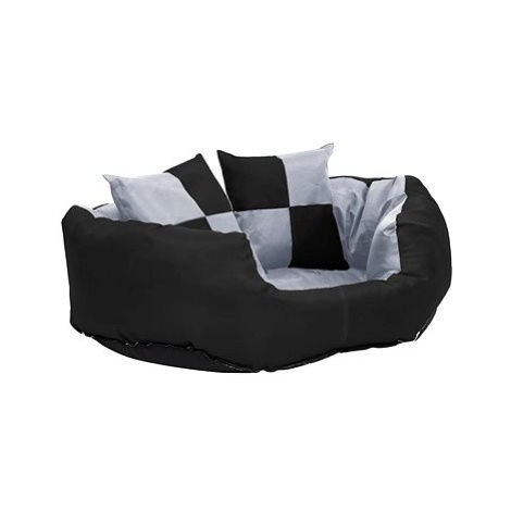 SHUMEE Oboustranný omyvatelný pelíšek pro psy šedý a černý 65 × 50 × 20 cm