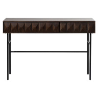 Tmavě hnědý konzolový stolek s deskou v dubovém dekoru 39x117 cm Latina – Unique Furniture