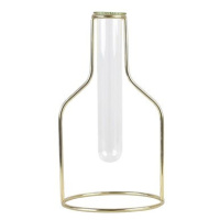 Decor by Glassor Designová váza - zkumavka se zlatým stojánkem vel. S