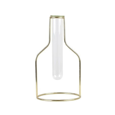 Glassor Glassor Designová váza - zkumavka se zlatým stojánkem vel. S