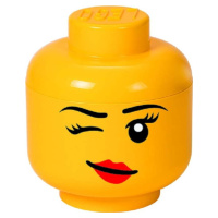 Žlutý úložný box ve tvaru hlavy LEGO® Winky, ⌀ 16,3 cm