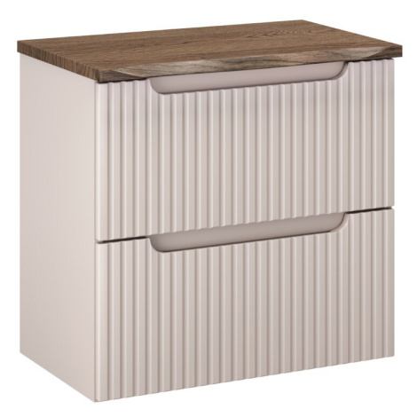 Comad Závěsná skříňka pod umyvadlo Nova Cashmere Nature s deskou 60 cm kašmírová/dub casella
