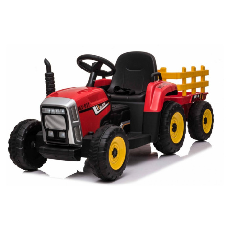 mamido Elektrický traktor s vlečkou T2 červený