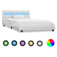 Rám postele s LED světlem bílý umělá kůže 90x200 cm