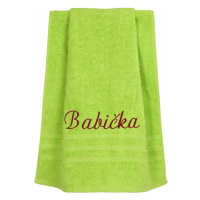 Dárkový ručník, Babička, zelený, 50 x 95 cm