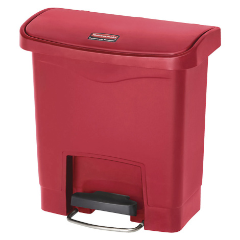 Rubbermaid Odpadkový koš s pedálem SLIM JIM®, objem 15 l, š x v x h 230 x 399 x 377 mm, červená