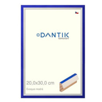 DANTIK rámeček 20 × 30, EVOQUE modrý sklo čiré