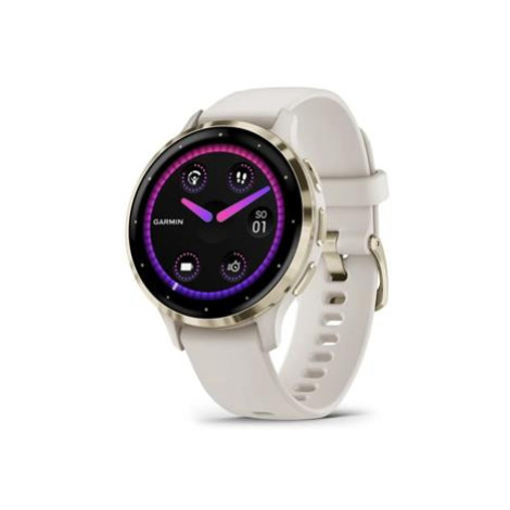 Garmin Venu 3S, Nerezová luneta Soft Gold, pouzdro Ivory, silikonový řemínek