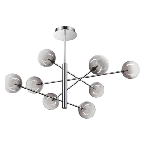 Ideal Lux - LED Lustr na tyči EQUINOXE 8xG4/2W/230V pr. 128 cm chrom/kouřová 345437