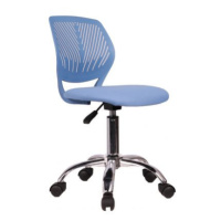 Modrá otočná židle, chrom, SELVA