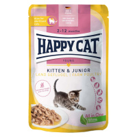 Happy Cat Tray Kitten & Junior venkovská drůbež 12 × 85 g