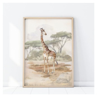 Safari plakát s motivem žirafy