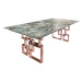 LuxD Designový jídelní stůl Salus 200 cm tyrkysový - vzor mramor