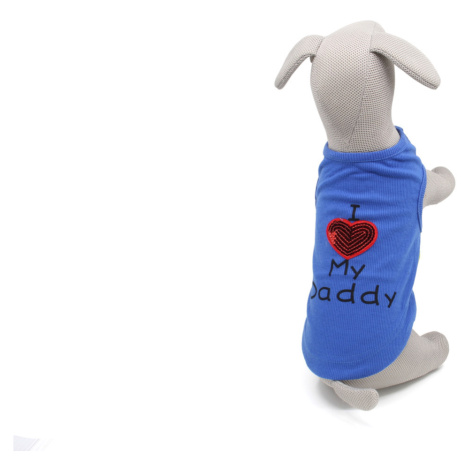 Vsepropejska Daddy letní tričko pro psa Barva: Modrá, Délka zad (cm): 34, Obvod hrudníku: 43 - 5