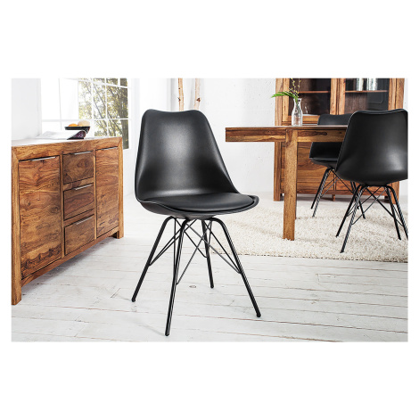 Estila Designová moderní jídelní židle Scandinavia černá