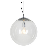 Skandinávská závěsná lampa chrom s čirým sklem - Ball 40