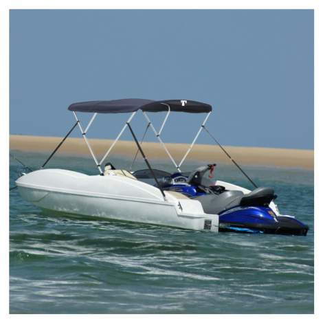 vidaXL Bimini stříška se 3 oblouky a bočnicemi 183x(185–198)x137 cm