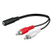 PremiumCord Kabel Jack 3.5mm-2xCINCH F/M 20cm