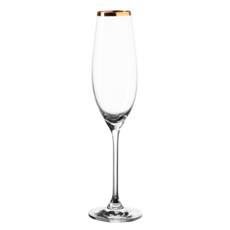 Sklenice na šampaňské s pozlaceným okrajem 210 ml - Premium Glas Crystal Sola
