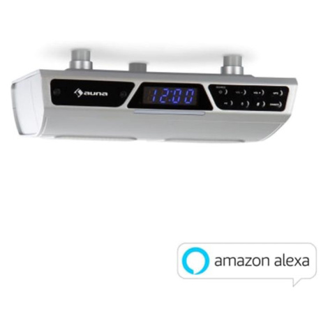 Auna Intelligence, kuchyňské rádio, WLAN, hlasové ovládání Alexa, hands-free systém, stříbrné