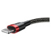 Baseus Cafule extra odolný nylonem opletený kabel USB / Lightning QC3.0 1,5A 2m black-red