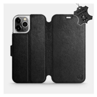 Flipové pouzdro na mobil Apple iPhone 12 Pro - Černé - kožené - Black Leather