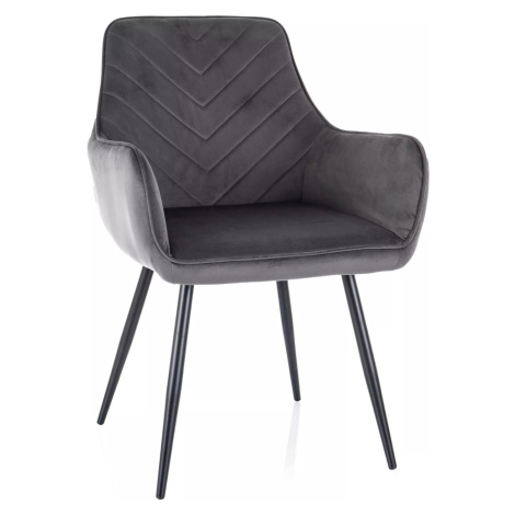 Signal Čalouněné jídelní křeslo Fig Velvet šedé