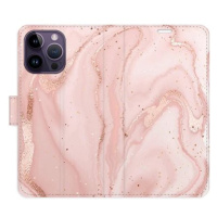 iSaprio flip pouzdro RoseGold Marble pro iPhone 14 Pro Max