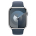Apple Watch Series 9, 45mm, Silver, Storm Blue Sport Band - M/L - MR9E3QC/A