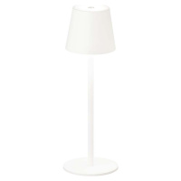 Bílá LED stmívatelná stolní lampa se senzorem pohybu a s kovovým stínidlem (výška 38 cm) Tropea 