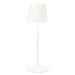 Bílá LED stmívatelná stolní lampa se senzorem pohybu a s kovovým stínidlem (výška 38 cm) Tropea 