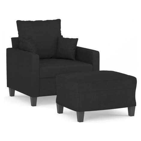 vidaXL Křeslo s podnožkou černé 60 cm textil