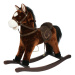MAC TOYS - Tmavě hnědý houpací kůň se zvukem a hýbající pusou