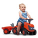 FALK 260C Baby Kubota ride-on traktor s přívěsem, hrábě & lopata